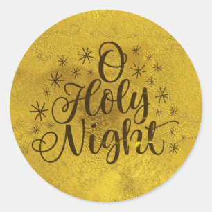 Sticker Rond Gold O Holy Night Christmas
