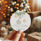 Sticker Rond Gold Ornament Greenery Christmas 