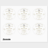 Sticker Rond Gold Ornate Cute Hearts Blanc Produit Logo Étiquet (Feuille)