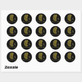 Sticker Rond Gold Paisley Année du cheval (Feuille)