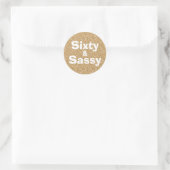 Sticker Rond Gold Parties scintillant 60 et Sassy 60e anniversa (Sac)