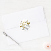 Sticker Rond Gold Parties scintillant Coeur Merci mariage Faveu (Enveloppe)