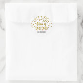 Sticker Rond Gold Parties scintillant Confetti Graduation 2020 (Sac)