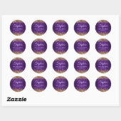 Sticker Rond Gold Parties scintillant Royal Purple 40e annivers (Feuille)