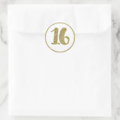 Sticker Rond Gold Parties scintillant Sweet 16 16E fête d'anniv (Sac)