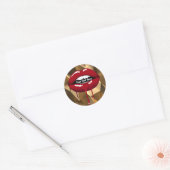 Sticker Rond Gold Party Glam Luxury Red Drips (Enveloppe)