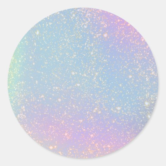 Sticker Rond Gold Pastel Rainbow Parties scintillant d'aquarell (Devant)