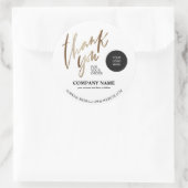 Sticker Rond Gold Personnalisé Nom d'entreprise Merci (Sac)