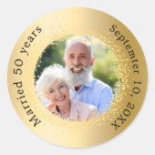 Sticker Rond Gold photo 50e anniversaire de mariage (Devant)