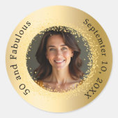 Sticker Rond Gold photo fabuleux anniversaire (Devant)