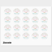 Sticker Rond Gold Pink Blue Confetti Merci pour Popping By (Feuille)