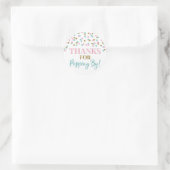Sticker Rond Gold Pink Blue Confetti Merci pour Popping By (Sac)