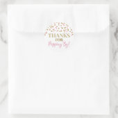 Sticker Rond Gold Pink Confetti Merci pour Popping By (Sac)