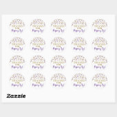 Sticker Rond Gold Purple Confetti Merci pour Popup By (Feuille)