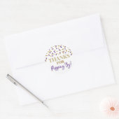 Sticker Rond Gold Purple Confetti Merci pour Popup By (Enveloppe)