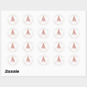 Sticker Rond Gold Red Christmas Tree Nom de retour (Feuille)