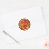 Sticker Rond Gold Red Dragon Phoenix Chinese Wedding Favor (Enveloppe)