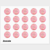 Sticker Rond Gold Rose Abstrait Aquarelle Nom du script Adresse (Feuille)