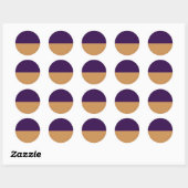 Sticker Rond Gold & Royal Purple Strike fête d'anniversaire (Feuille)