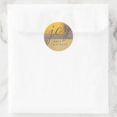 Sticker Rond Gold Rush by LeahG Festive Modern Script Holidays (Sac)