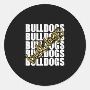 Sticker Rond Gold School Sports Fan Team Spirit