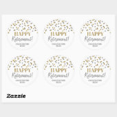 Sticker Rond Gold Silver Confetti joyeuse retraite (Feuille)