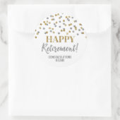 Sticker Rond Gold Silver Confetti joyeuse retraite (Sac)