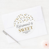 Sticker Rond Gold Silver Confetti Retraite est doux (Enveloppe)