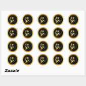 STICKER ROND GOLD SKULL (Feuille)