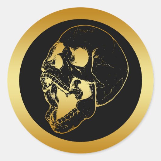 STICKER ROND GOLD SKULL (Devant)