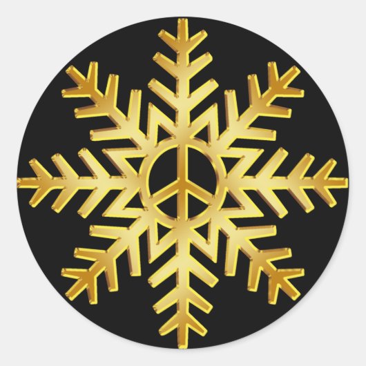 STICKER ROND GOLD SNOWFLAKE (Devant)