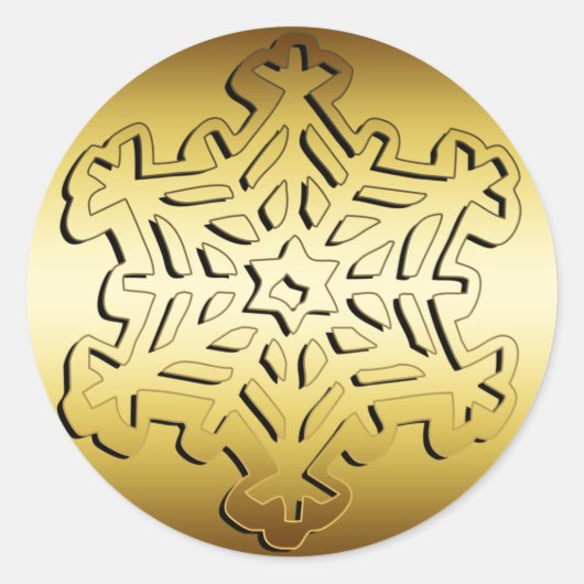 STICKER ROND GOLD SNOWFLAKE (Devant)