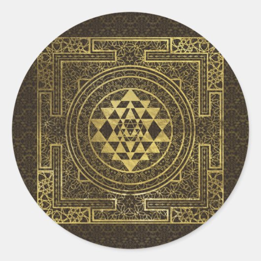 Sticker Rond Gold Sri Yantra / Sri Chakra (Devant)
