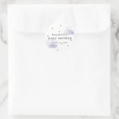 Sticker Rond Gold Stars & Fluffender Lavender Clouds Baby showe (Sac)