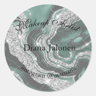 Sticker Rond Gold Strokes Marble Beauté Shop Rose Spa maquillag