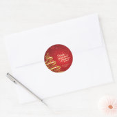 Sticker Rond Gold Tree Je Vous Souhaite Le Meilleur Noël Jamais (Enveloppe)