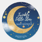 Sticker Rond Gold Twinkle Little Star Dreamy Baby shower (Devant)