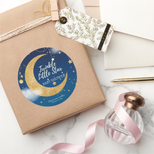Sticker Rond Gold Twinkle Little Star Dreamy Baby shower (Cadeaux)