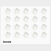 Sticker Rond Gold Veine Eucalyptus Merci Faveur de mariage (Feuille)