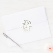 Sticker Rond Gold Veine Eucalyptus Merci Faveur de mariage (Enveloppe)