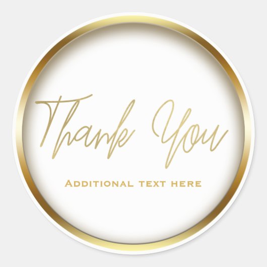 Sticker Rond Gold & White Chic Elegant Simple Glam Favoriser (Devant)