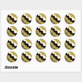 Sticker Rond Golden Abstrait Wave Modern Gold Glam tendance (Feuille)