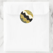 Sticker Rond Golden Abstrait Wave Modern Gold Glam tendance (Sac)