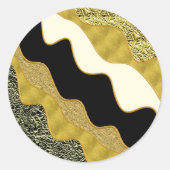 Sticker Rond Golden Abstrait Wave Modern Gold Glam tendance (Devant)