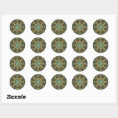 Sticker Rond Golden Blue Aum Star (Feuille)