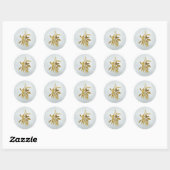 Sticker Rond Golden Botanical Holiday Mistletoe (Feuille)