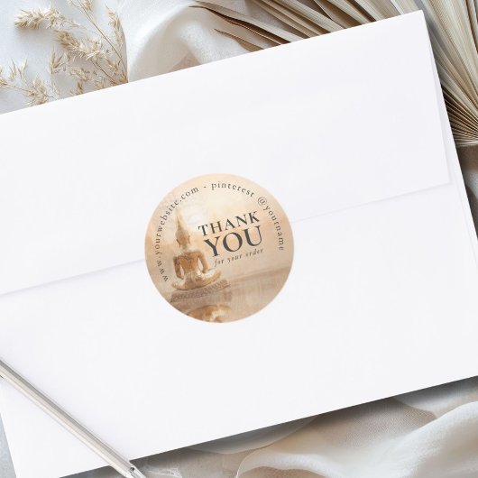 Sticker Rond Golden Buddha Business Salon