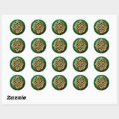 Sticker Rond Golden Celtic noeud sur vert (Feuille)