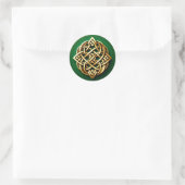Sticker Rond Golden Celtic noeud sur vert (Sac)