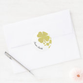 Sticker Rond Golden Clover Shamrock Elegant Faux Gold (Enveloppe)